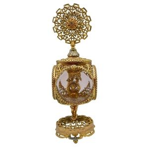 Atq Matson Hollywood Regency Ormolu Gold Putti Cherub Filigree Perfume Bottle